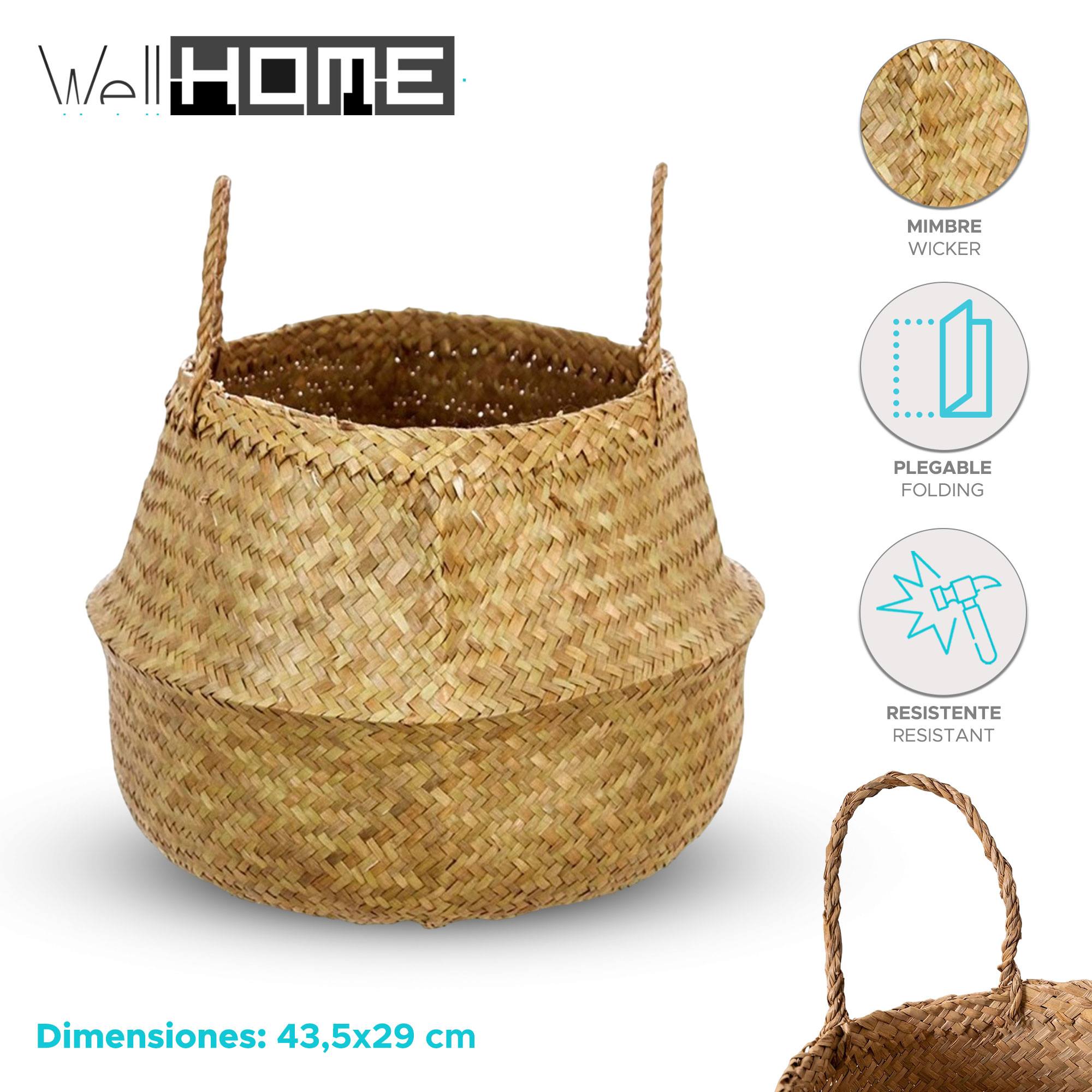 Panier pliant en cannage naturel 43,5x29 cm - 2