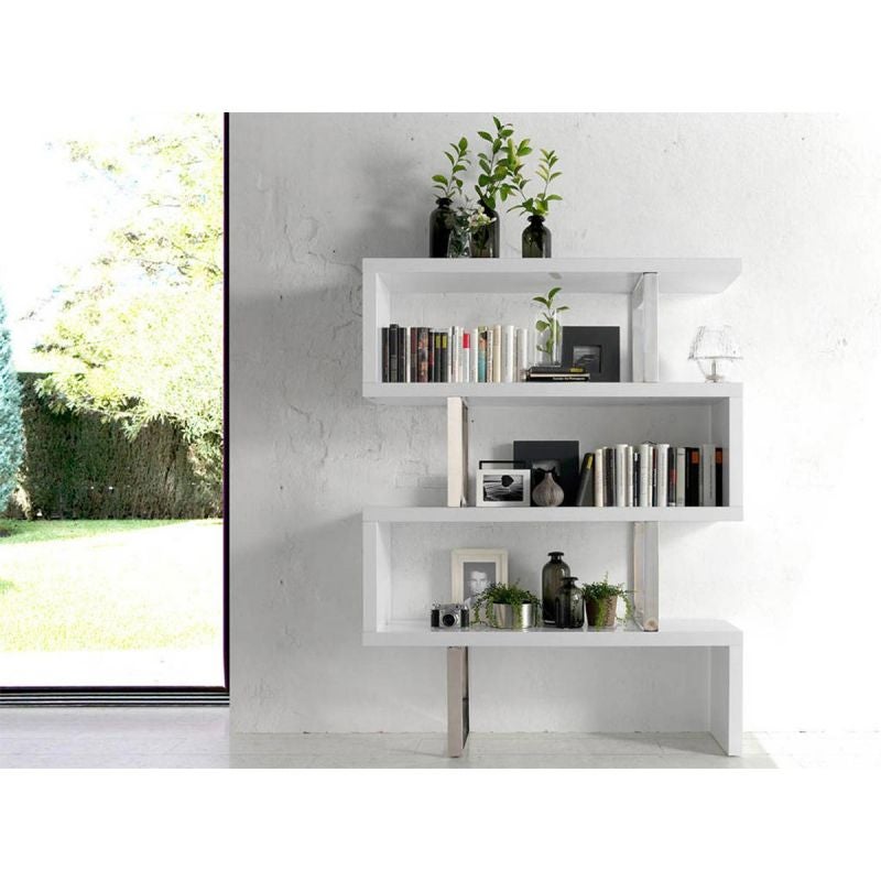 Etagère blanc et acier 130 x 35 x 170 cm - 2