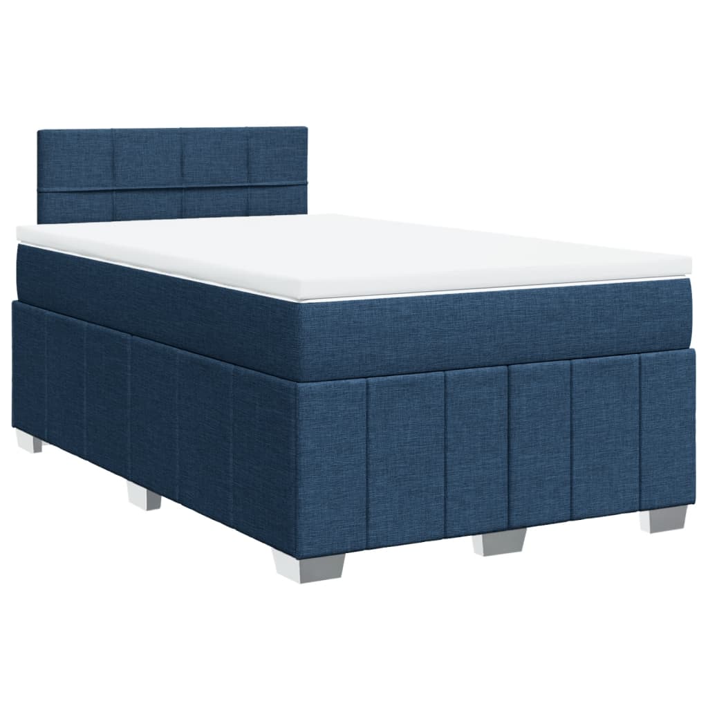 Maison Exclusive - Sommier à lattes de lit avec matelas Bleu 120x200 cm Tissu - 3