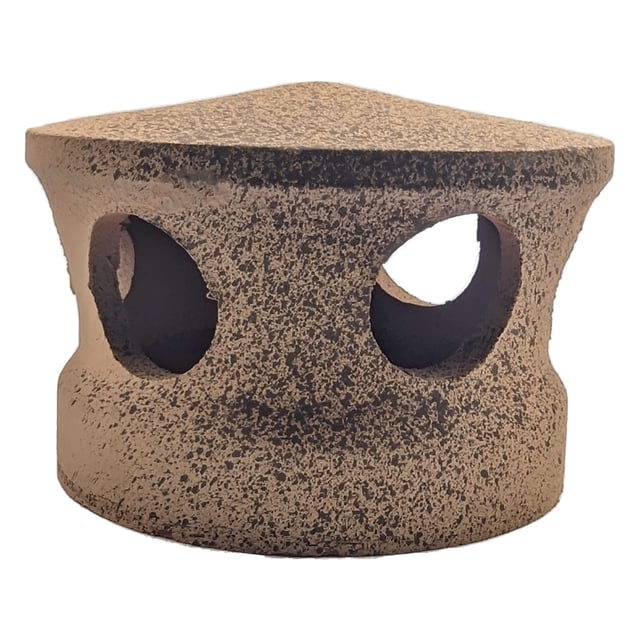 Lanterne de toiture en terre cuite rouge clair tacheté noir, Chapeau pour tuile à douille, Passage tuyau d 150 mm