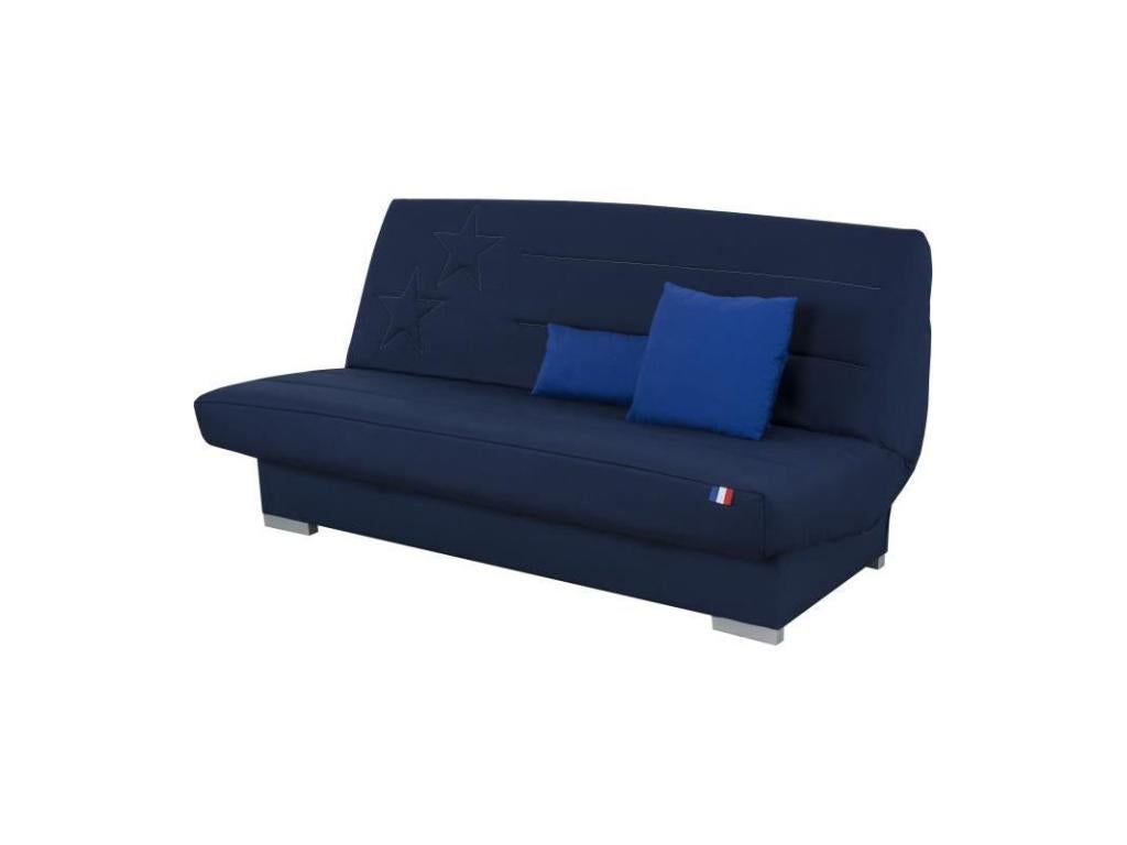 Divano letto KYLIAN 3 posti Tessuto blu 192 x 97 x 90 cm Letto 120 x 190 cm - 2