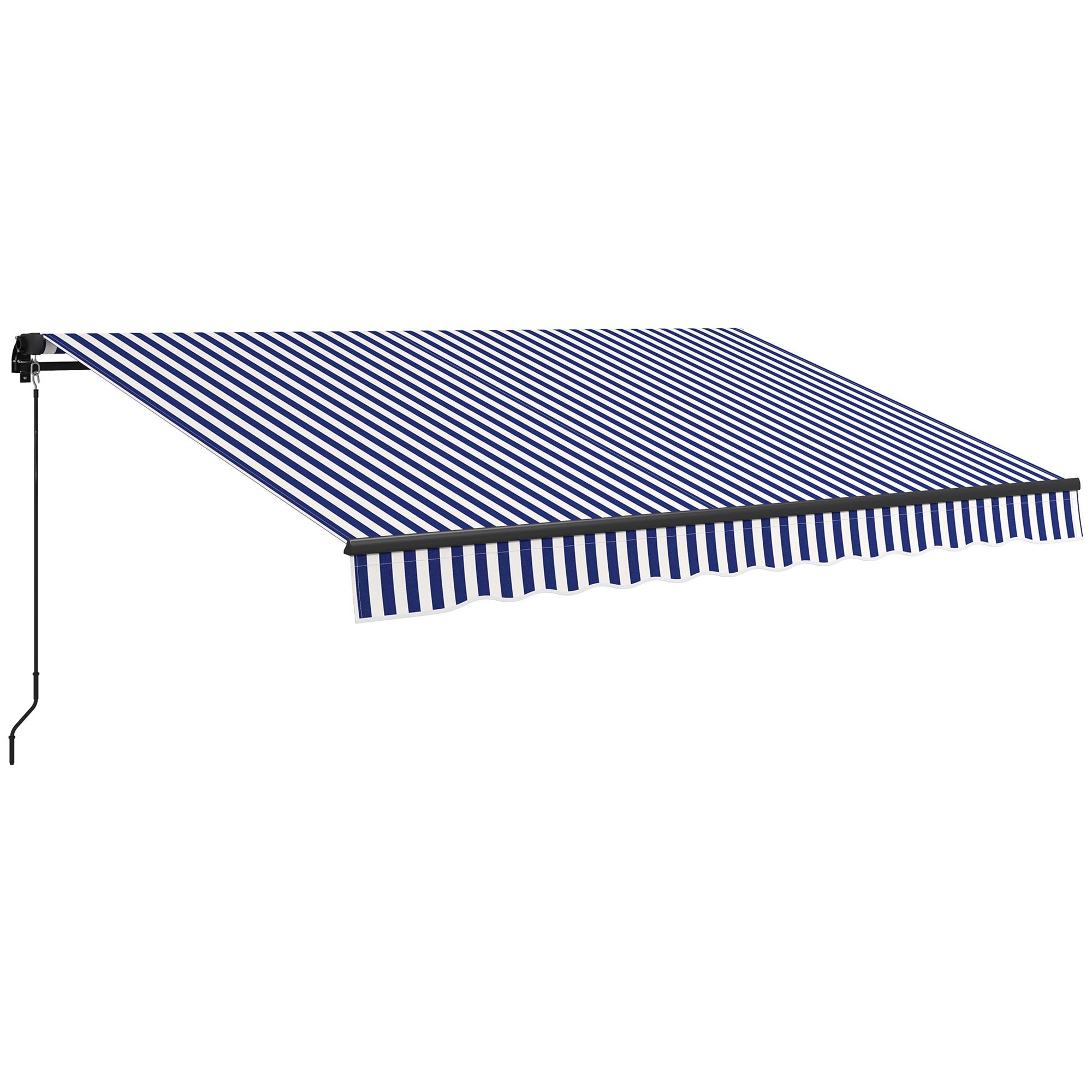 Toldo de brazo articulado con manivela, 350 x 300 cm, protección uv30+, ángulo de apertura de 45-85°, toldo para balcón con revestimiento hidrófugo