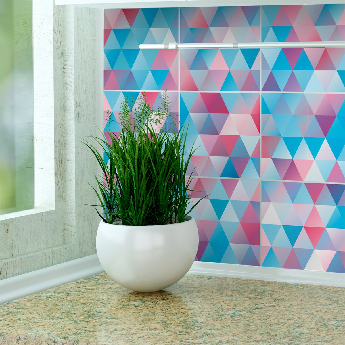 9 adesivi piastrelle di cemento scandinavo blue pink Baltique - Sticker adesivo - adesivi murali - 9stickers15x15cm - 3