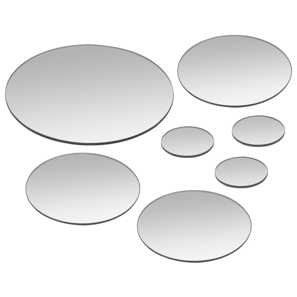 Conjunto de espelho de parede redondo de vidro com 7 peças- COMFORTXL - 4