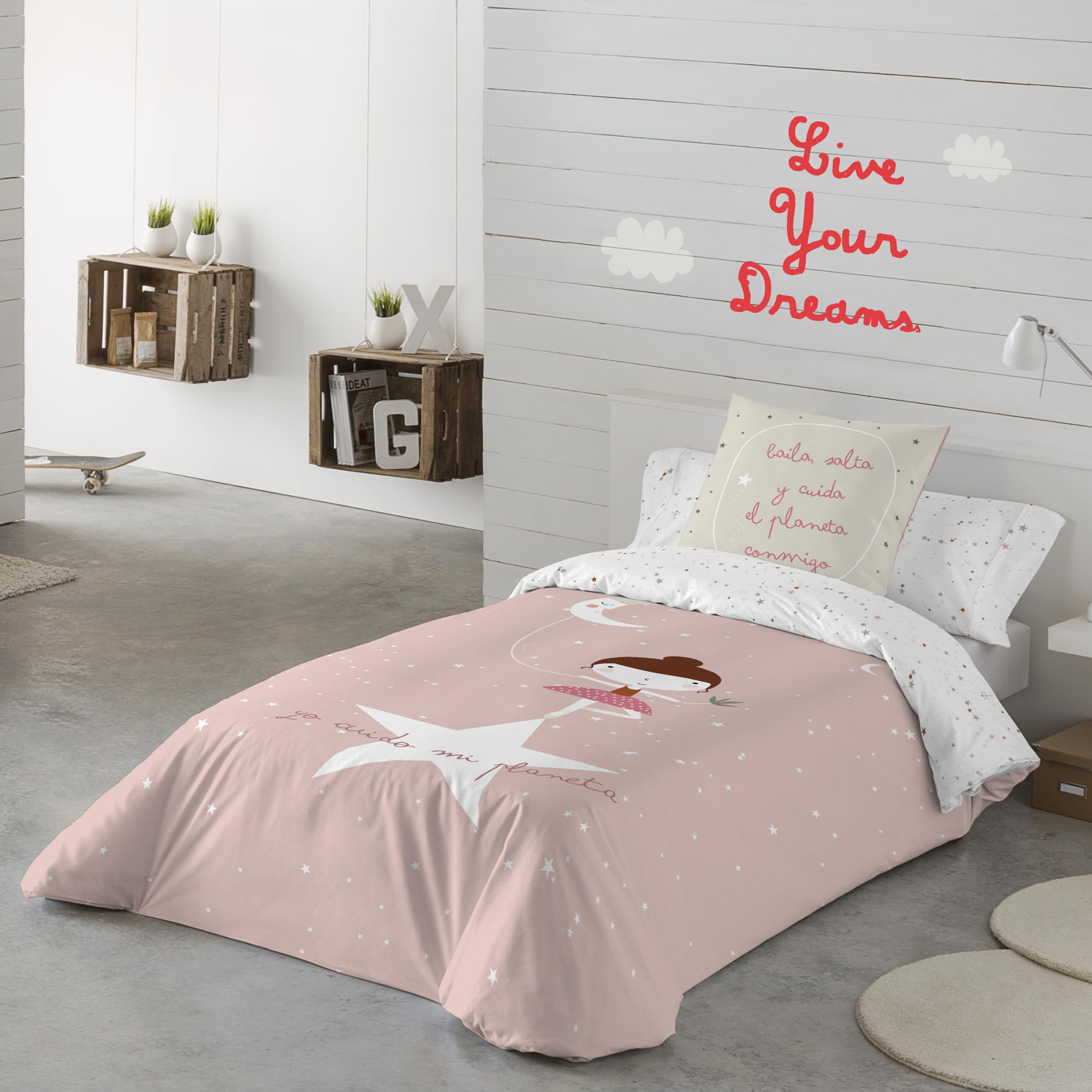 COPRIPIUMINO REVERSIBILE BALLERINA 100% COTONE LETTO 90 - 5