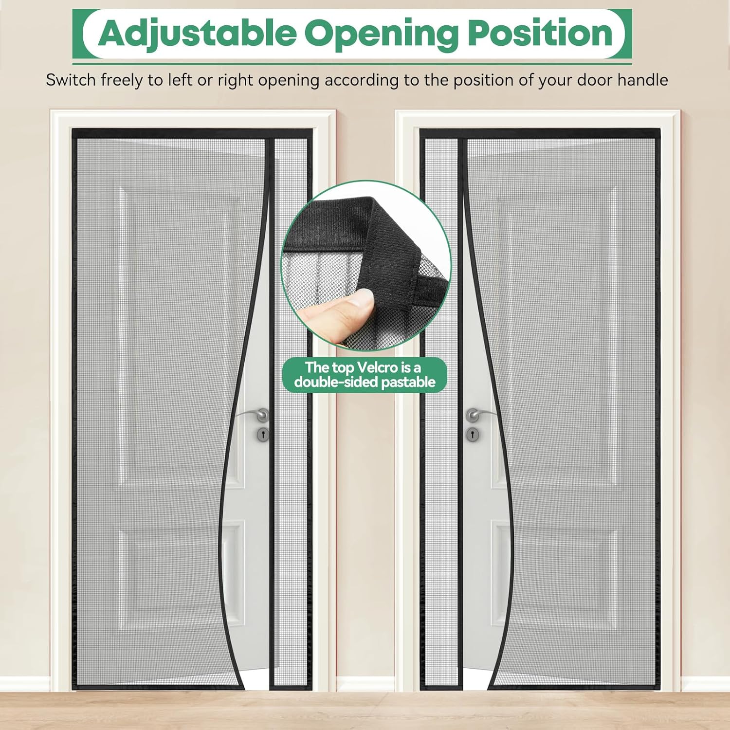 Moustiquaire Porte Magnétique à Ouverture Latérale 90x220 cm, Installation Facile sans Perçage, Anti-Moustiques & Insectes pour Porte Fenêtre - 6