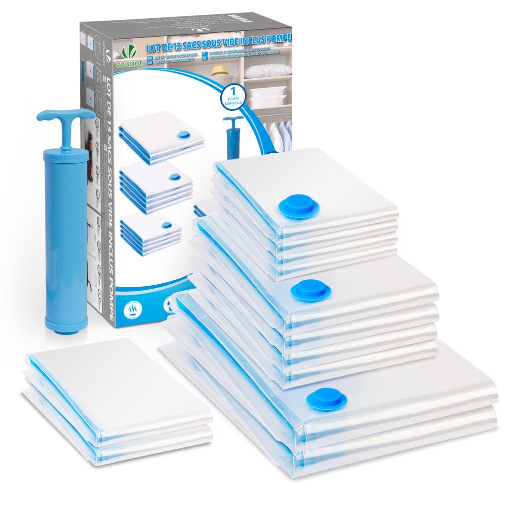 12 Sacchetti Sottovuoto Per Viaggio 60x40 Cm Con Pompa A Mano – Riutilizzabili, Risparmio 90% Spazio - 3