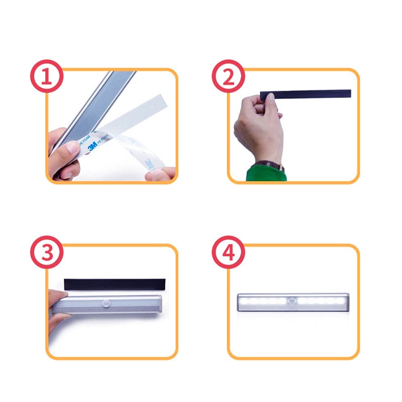 Tira de luz LED recargable con sensor táctil y de movimiento Luz blanca - 5