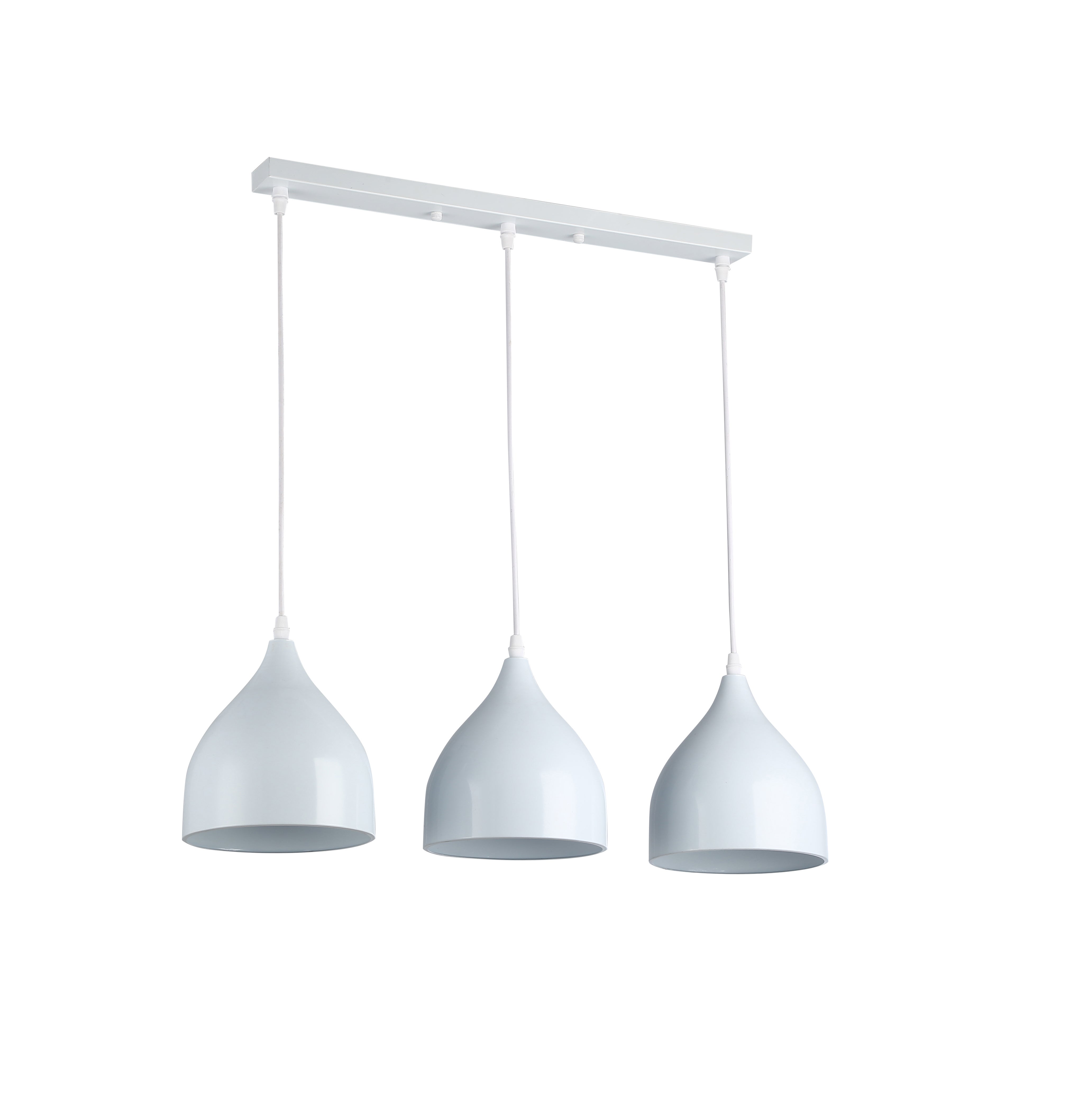 Lampa wisząca sufitowa Como 3-punktowa E27 120 cm IP20 stal biała MasterLED