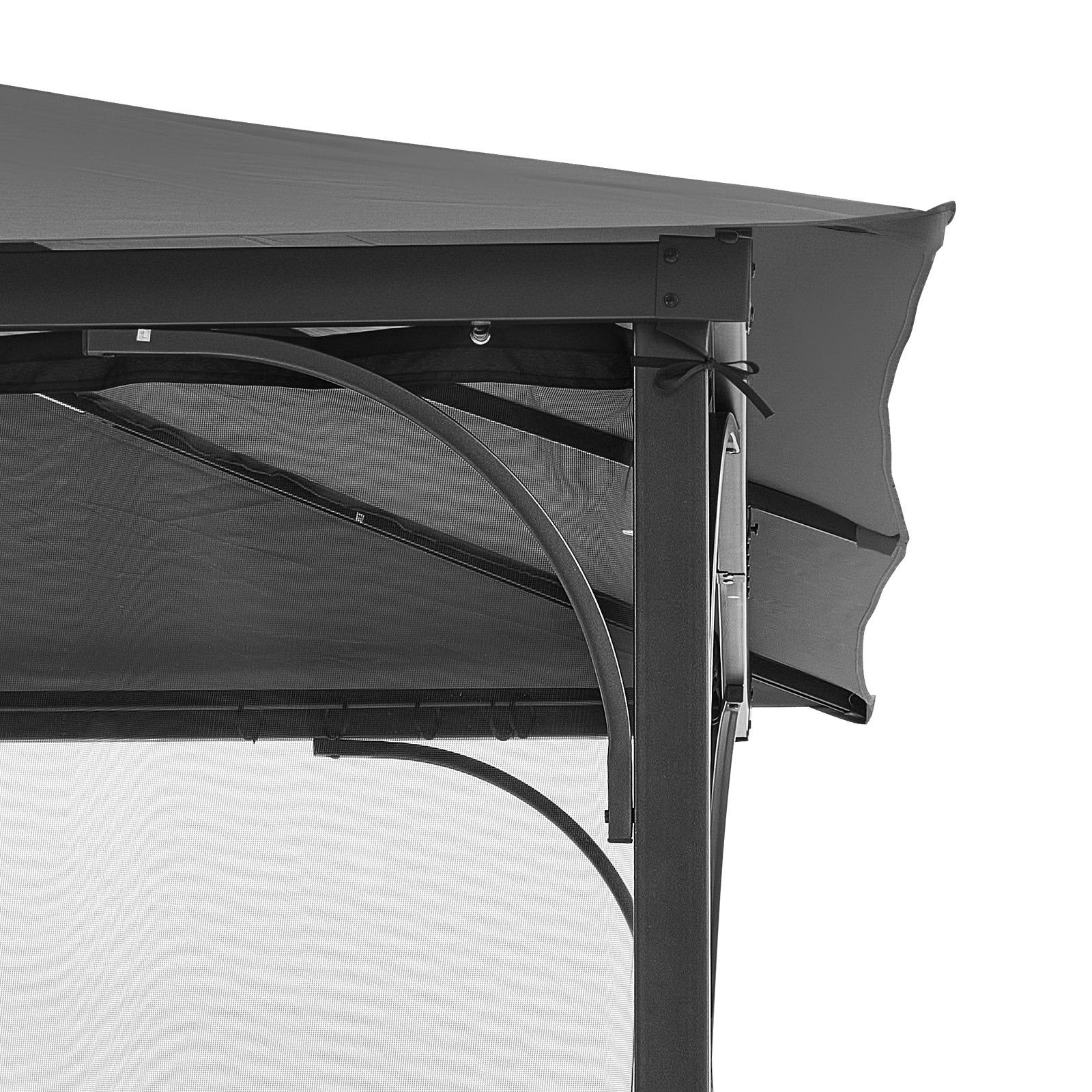 Moustiquaire de Tonnelle VEVOR 340 x 340 x 226 cm, pour Gazebo 365,8 x 365,8 cm, 4 Panneaux Zippés, 48 Crochets et Anneaux, Noir - 9