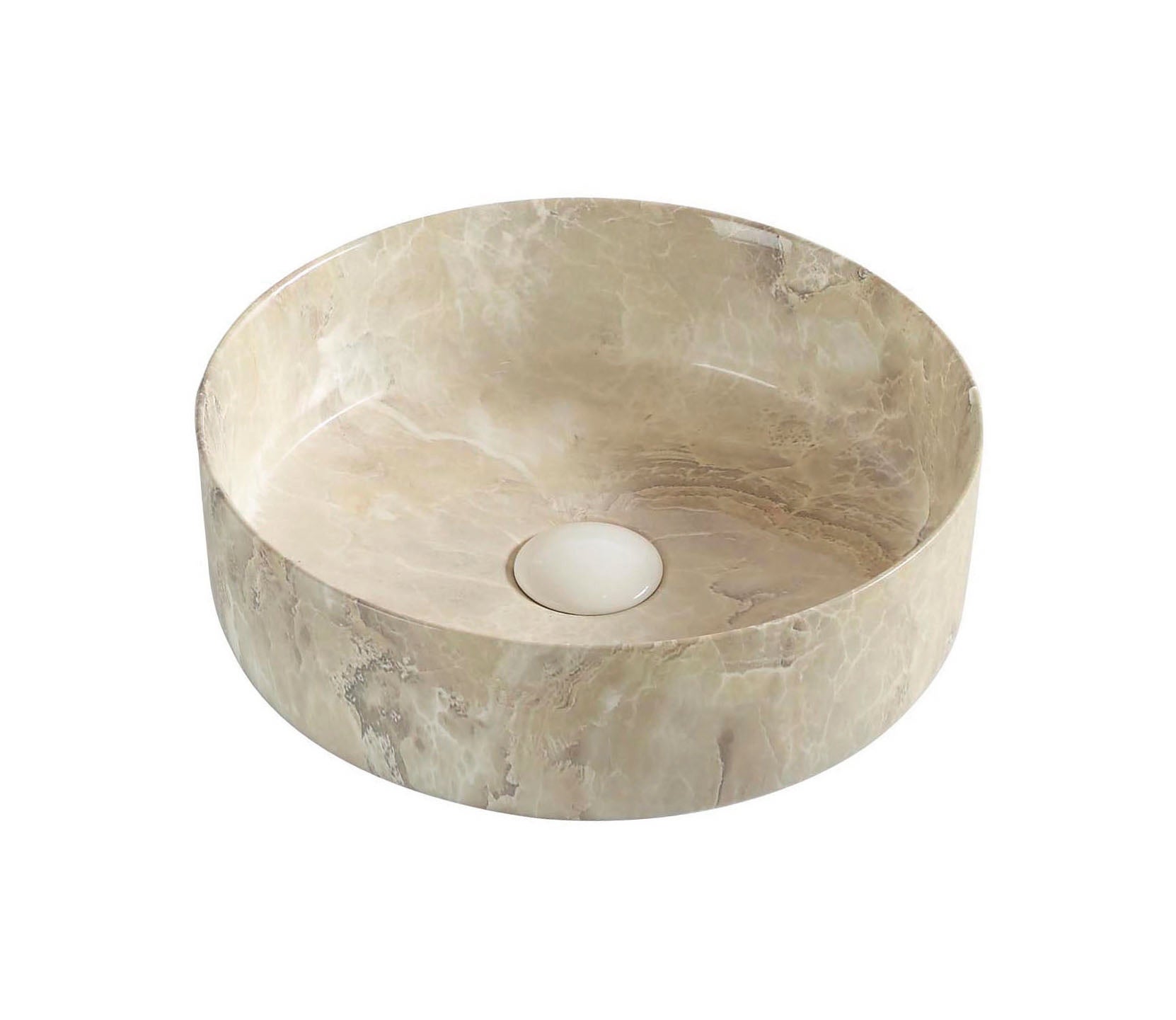 Lavatório de porcelana DALLAS CIRCULAR Travertino 360x120 mm - 4