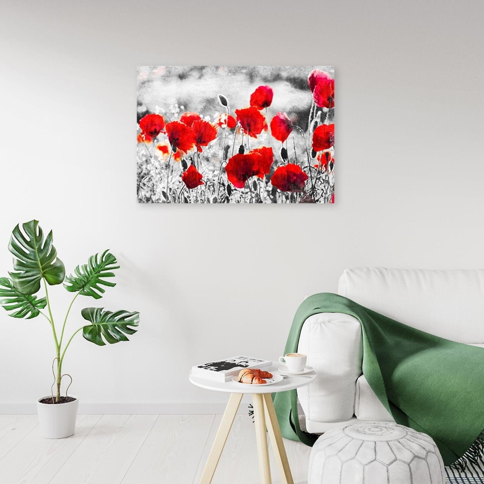 Tableau coquelicots rouges - 60 x 40 cm - 3