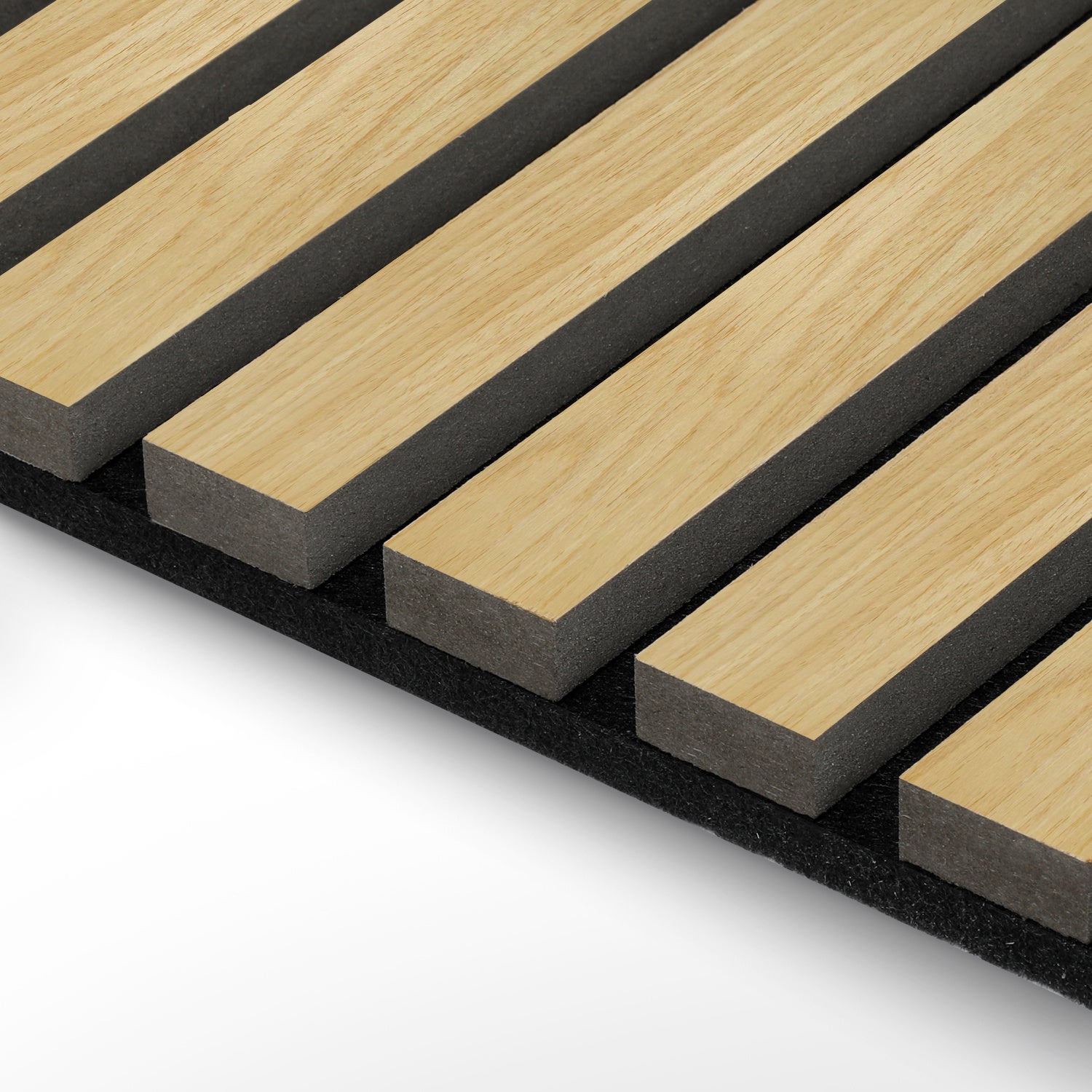 Paneles acústicos para pared 2x panel MDF con listones acústicos chapados en madera auténtica 120x60x2.1cm Madera - 3