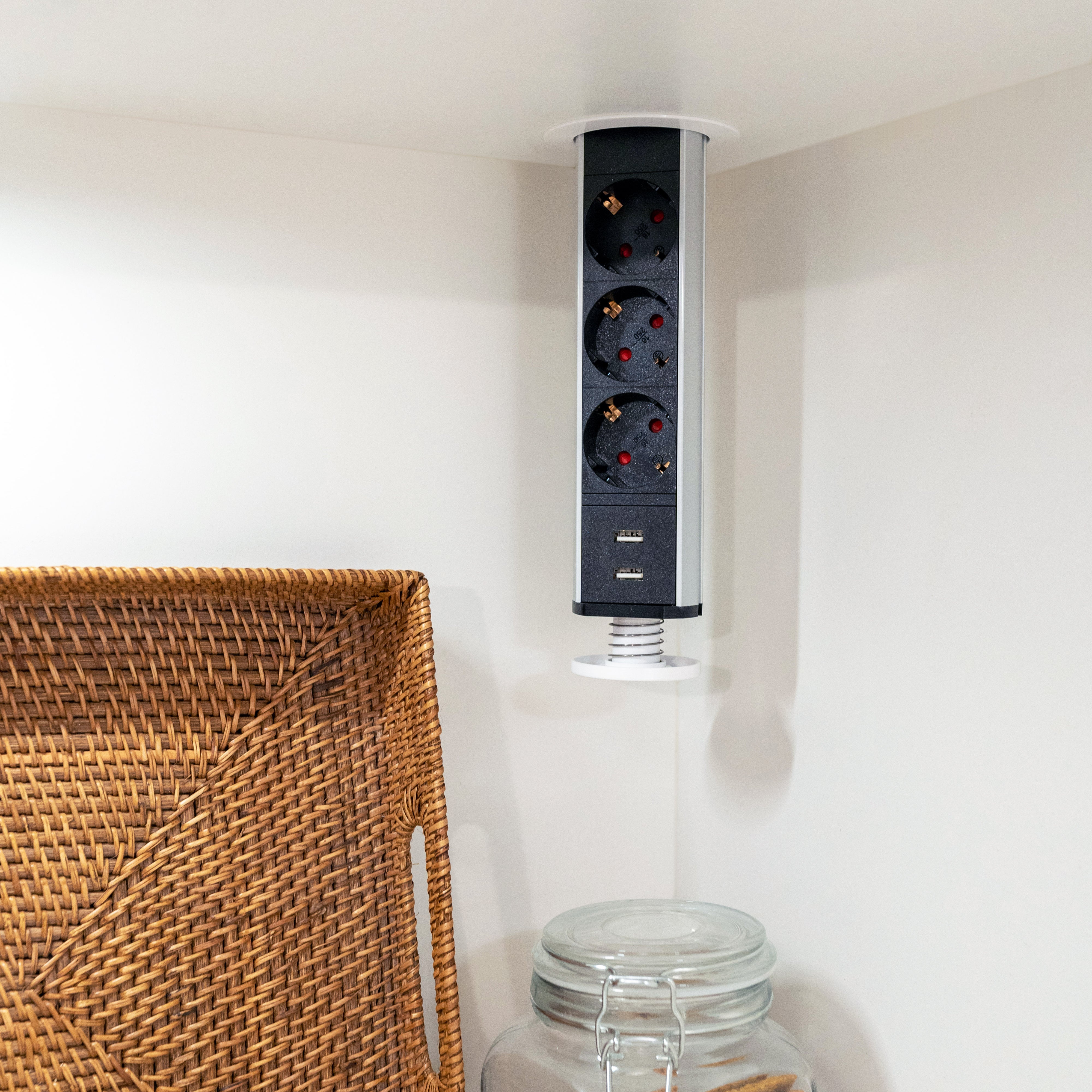 Emuca Multiconector extraível Vertikal, EU, Pintado branco, Plástico e Alumínio - 5