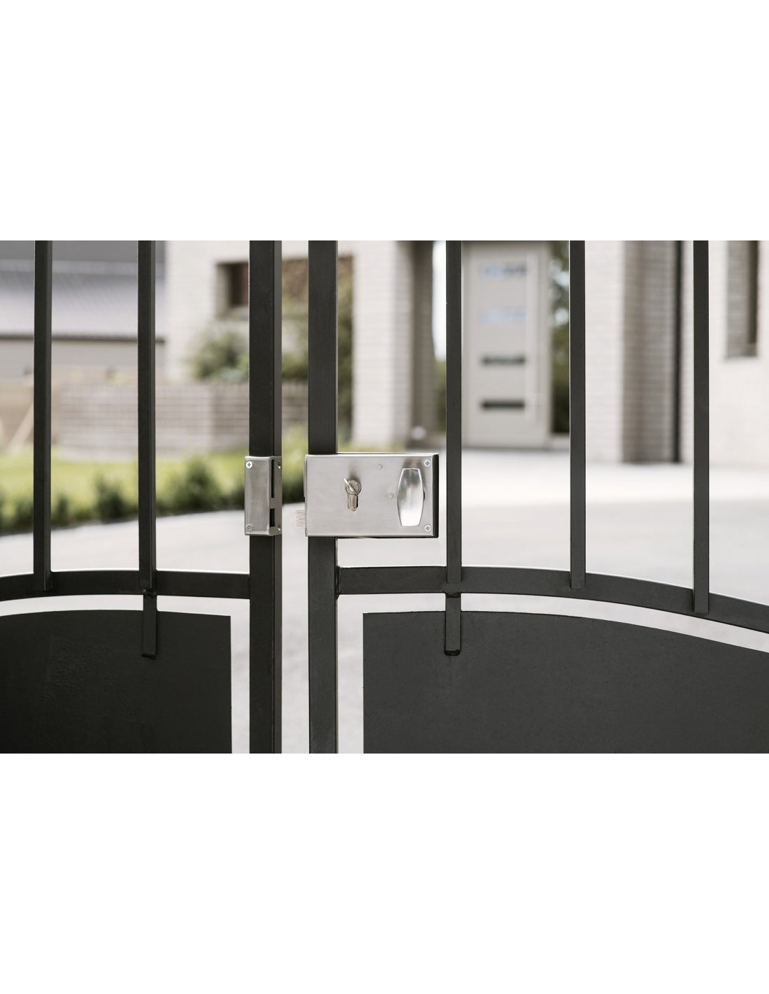 THIRARD - Boitier de serrure horizontale en applique double entrée à fouillot pour portail, gauche, axe 52mm, 140x88mm, inox - THIRARD - 5