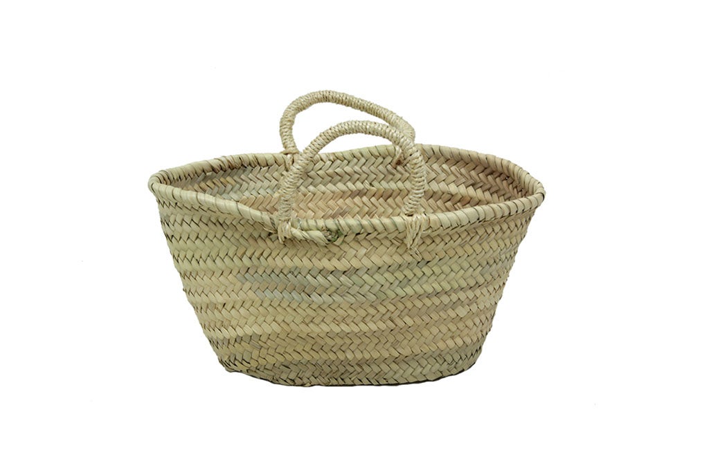 Capazo de esparto con asas de cuerda tamaño pequeño, ideal como