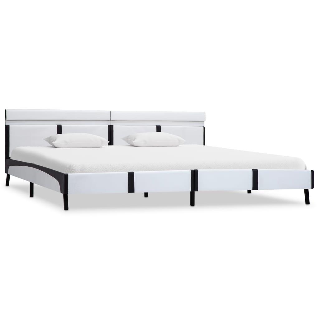 Maison Exclusive - Estrutura de cama c/ LED couro artificial 180x200 cm branco - 2