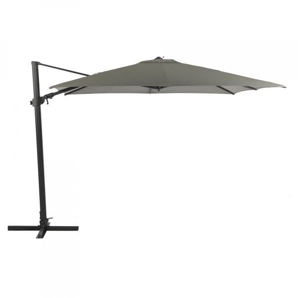 XONE Ombrellone Smith 3x4 M Grigio/verde – Palo Laterale In Alluminio, Rotazione 360°, Inclinabile, Base A Croce