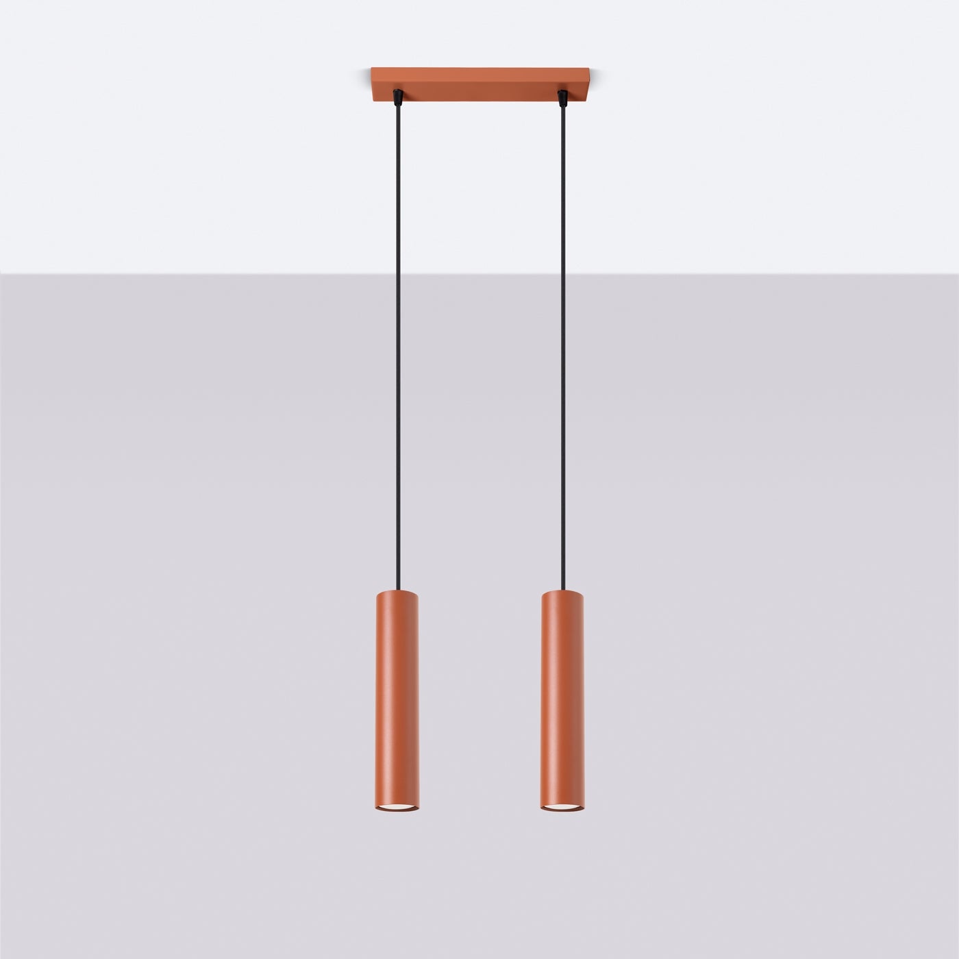 Lampa wisząca TORIS 2 ochra czerwona LED 4000K - 30x6x105cm Sollux