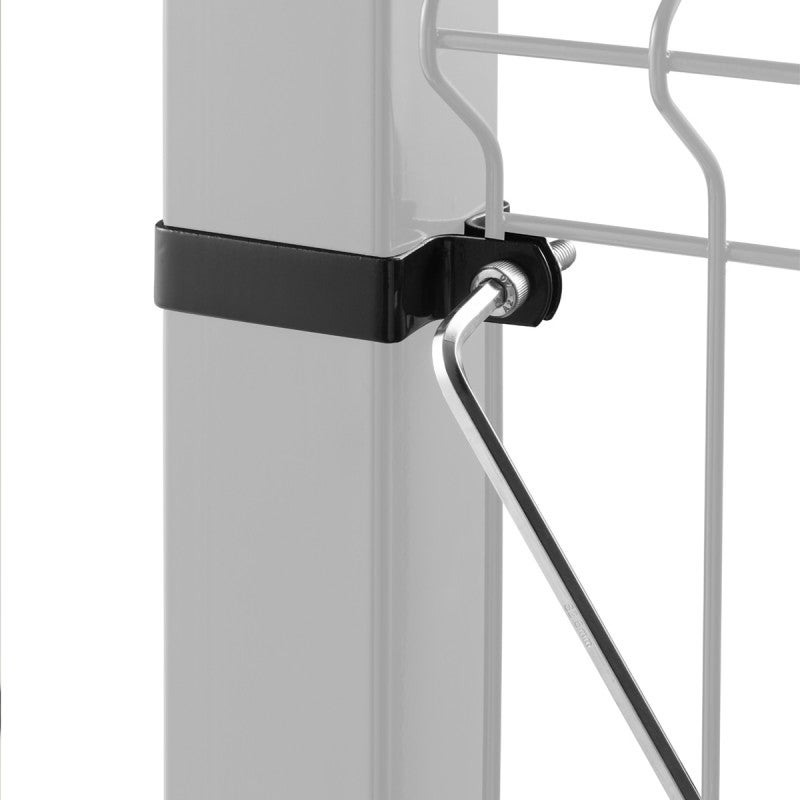 Collier de fixation carré 80 x 80 mm pour portillon grillagé Gris anthracite - 2