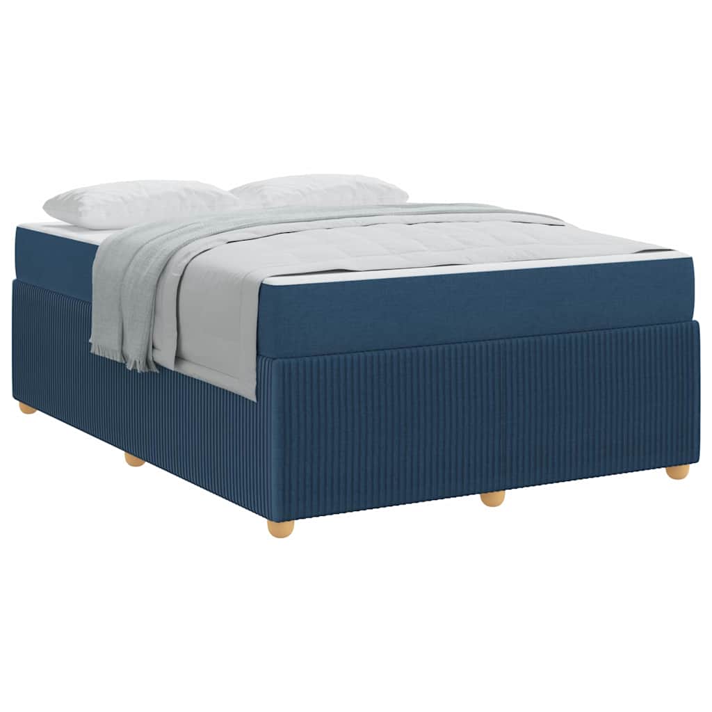 Cadre de lit avec matelas avec matelas Bleu 160 x 200 cm tissu - 3