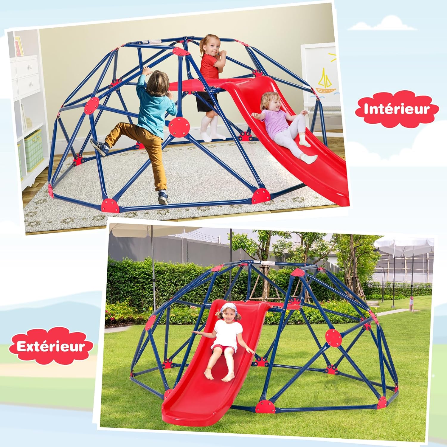JPOIP Lot de 7 échelons d'échelle en Acier de 40,6 cm 7 Couleurs pour arrière-Cour et Aire de Jeux pour Enfants en intérieur et en extérieur