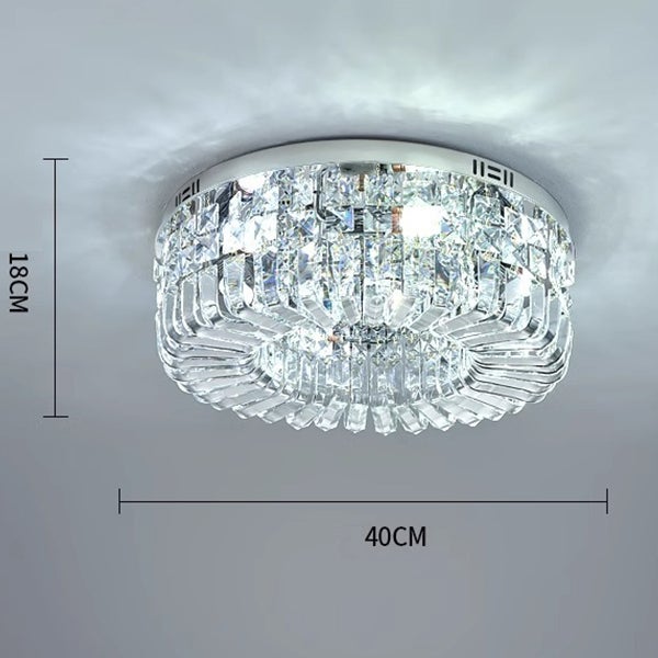 12 W ściemnialna okrągła lampa sufitowa LED – 3-kolorowa kryształowa oprawa oświetleniowa do montażu wpuszczanego, europejski do salonu/wystroju,40 cm - 2