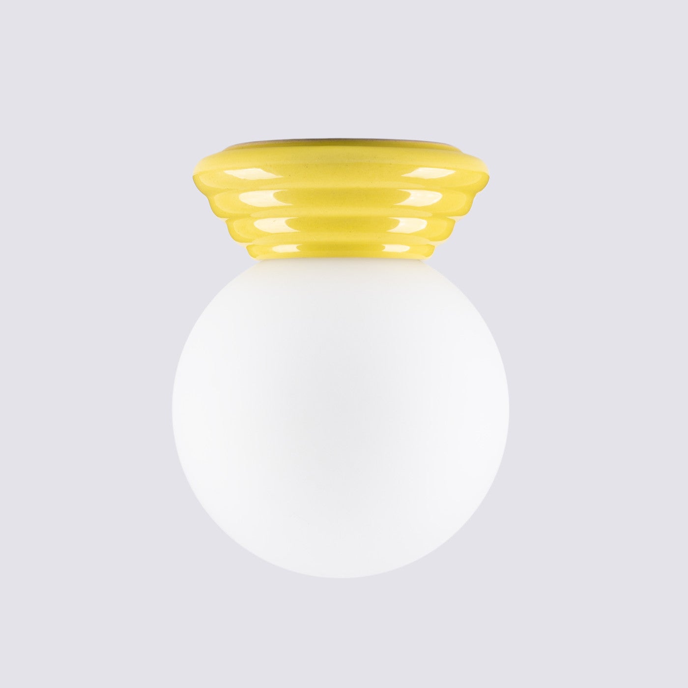 Lampa sufitowa ceramiczna szkliwiona ZORI żółto-biała 1xG9x8W ceramika / gips wym:12x12x16cm IP44 Sollux Lighting - 7