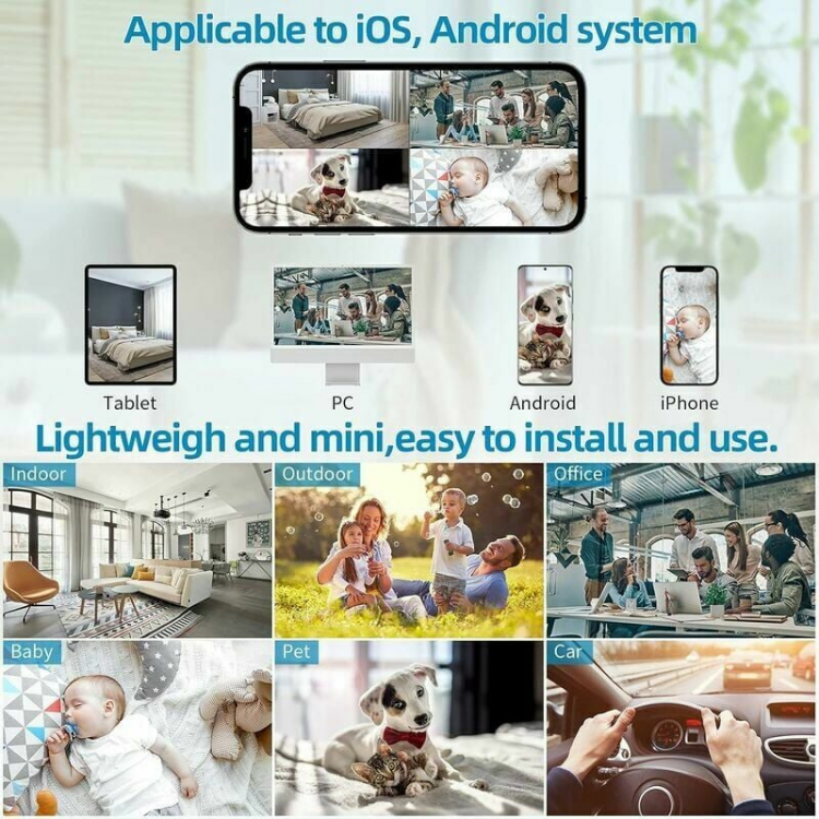 Mini caméra de surveillance pour téléphone portable, caméra de surveillance sans fil - 5