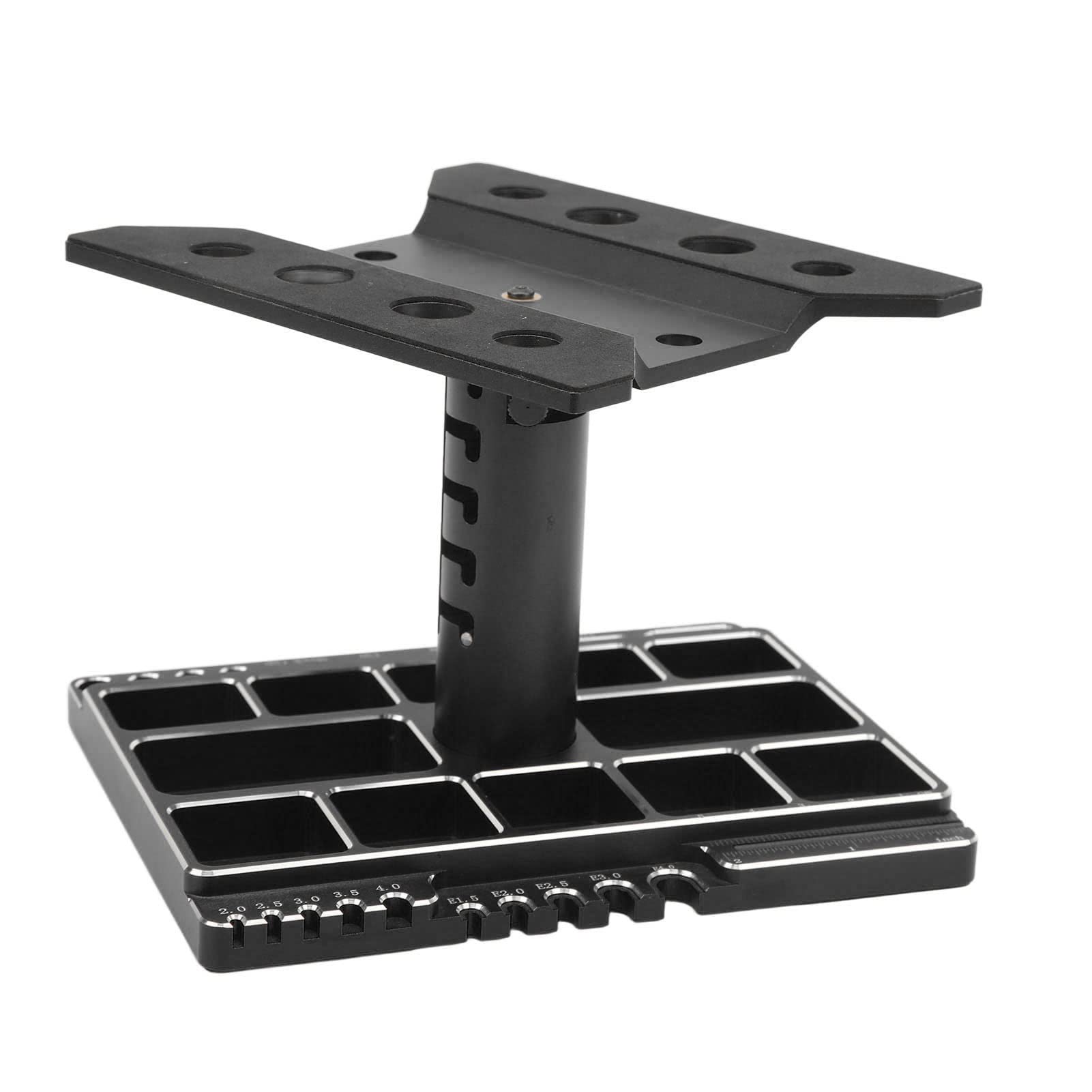 Support de travail de réparation de voiture RC en aluminium, rotation à 360 degrés, levage ou abaissement pour voitures et camions à l'échelle 1/12, 1/10, 1/8 (noir Support de travail de réparation de voiture RC en aluminium, rotation à 360 degrés, levage ou abaissement pour voitures et camions à l'échelle 1/12, 1/10, 1/8 (noir