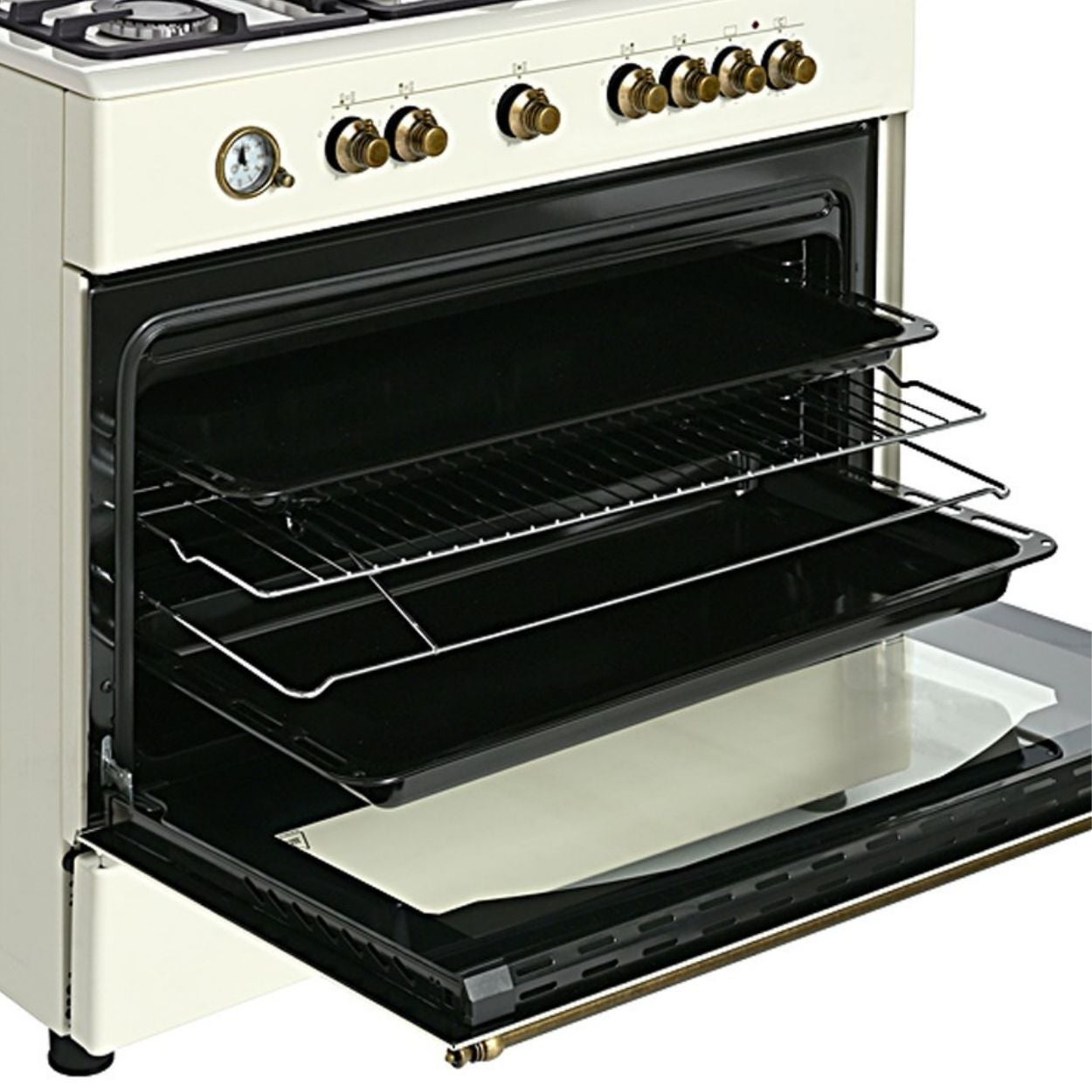Ravanson Cuisinière Gaz/Électrique KWGE-90ARC Rétro Crème - 2