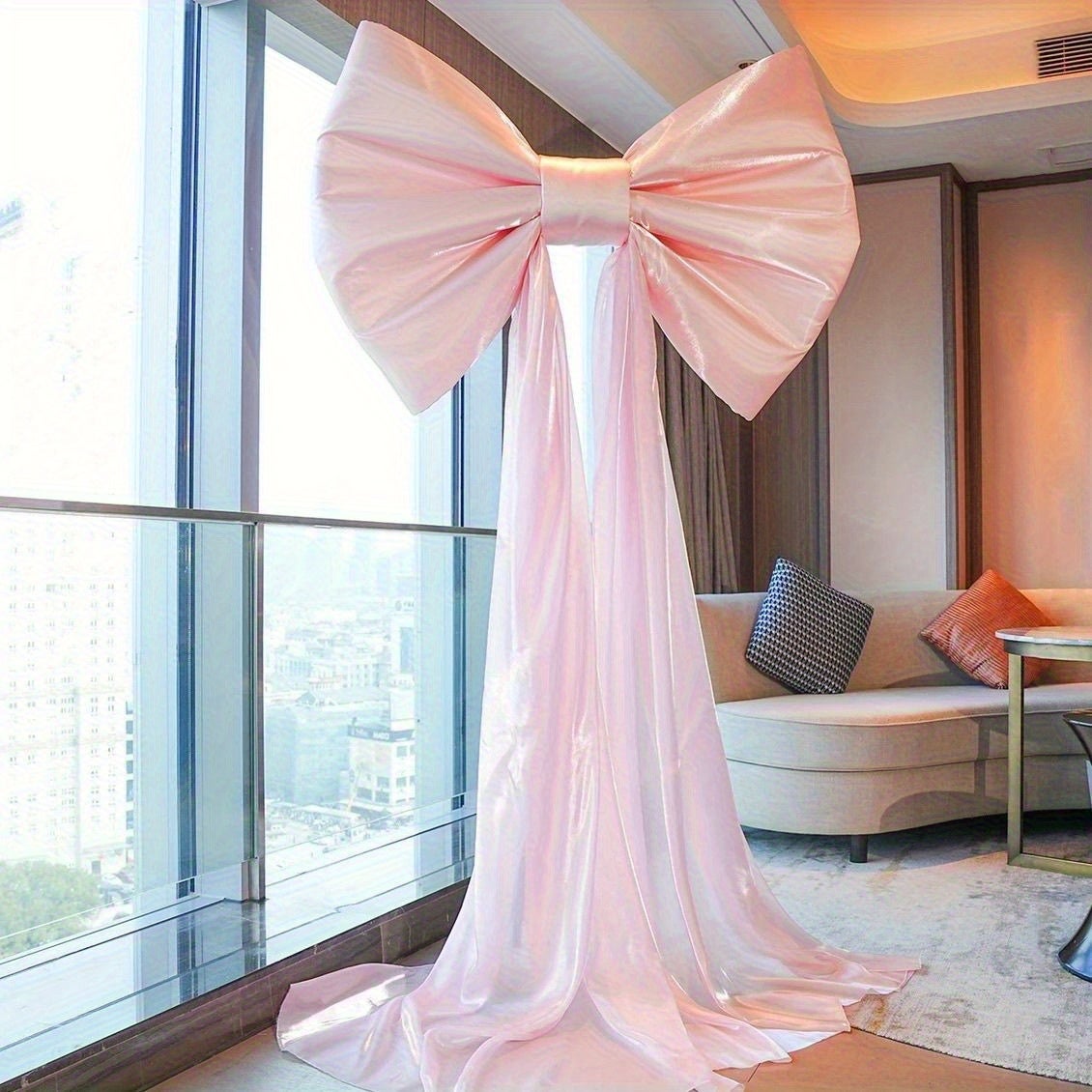 2 striscioni con fiocco rosa, decorazioni da appendere per