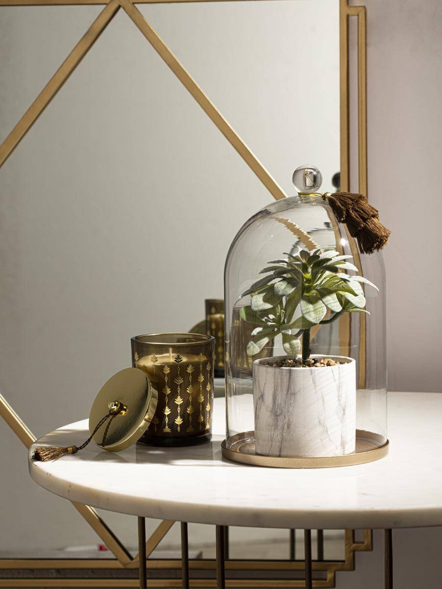 Plante artificielle à suspendre avec cloche 