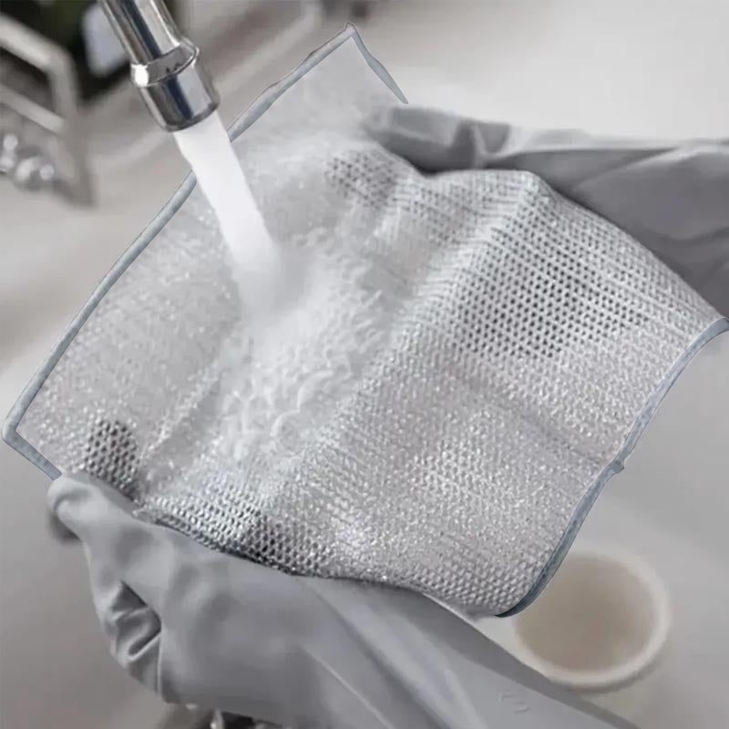 100 piezas de tela de limpieza milagrosa de alambre multipropósito, trapos de lavado de alambre de malla Mesh Microfibra Tabla para cocina - 8