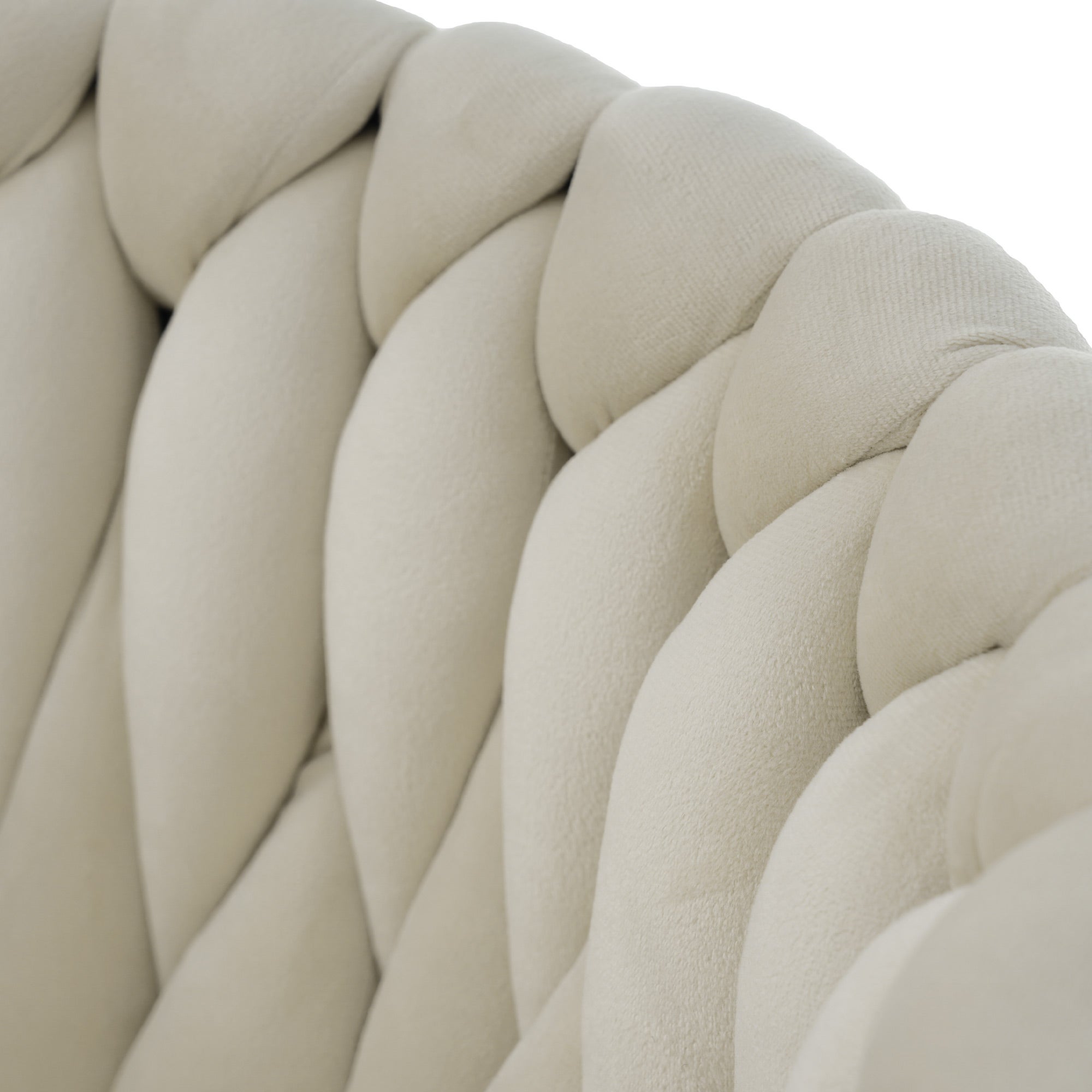 Lot de 4 chaises de salle à manger en velours avec quatre pieds en métal, 56x46x71 cm, beige - 5