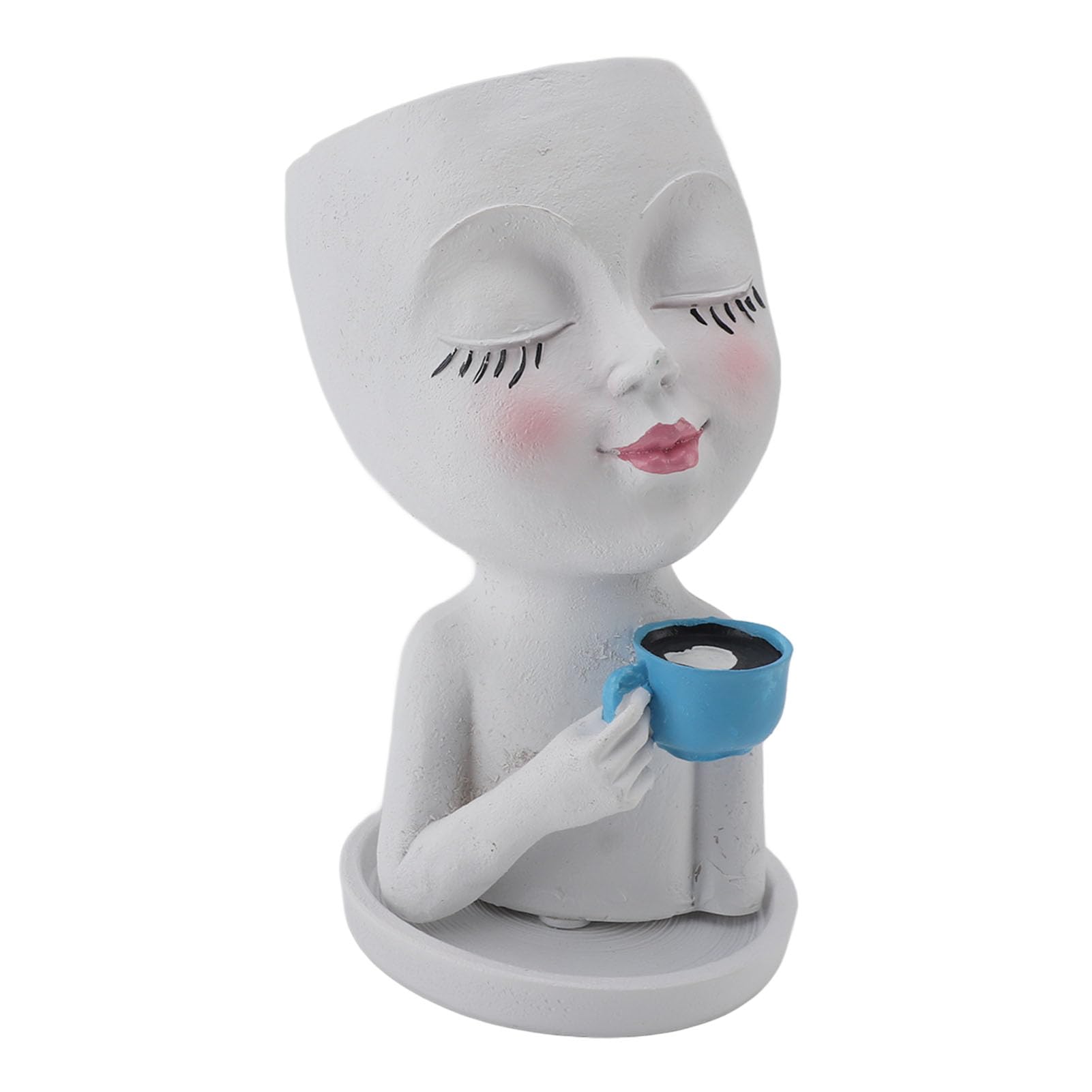 Vaso decorativo in resina per il viso, resistente alle intemperie