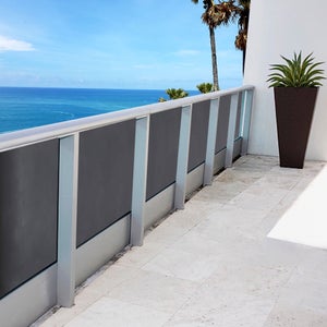 Cache Vue Balcon Personnalisable 70x152 Cm - Brise-vue UV, Coupe-vent Avec Œillets - Crème