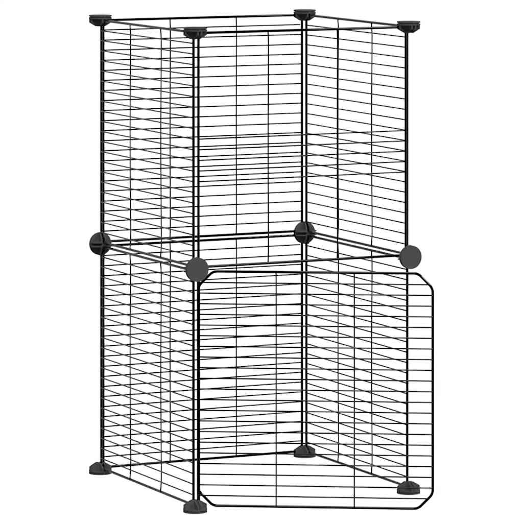 Merlin Cage Cage pour animaux de compagnie à 8 panneaux avec porte en acier noir 35 ...
