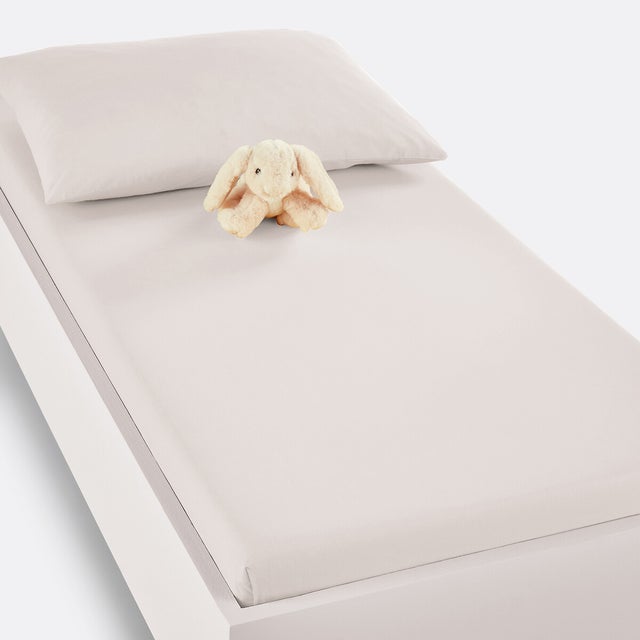 Drap housse bébé coton bio, Scenario - Beige - 60 x 120 cm