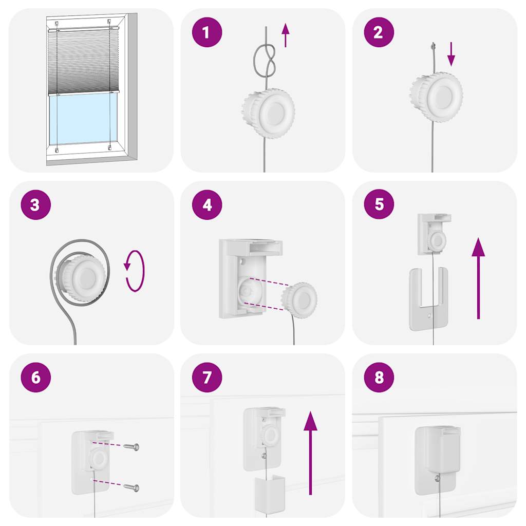 Store plissé bleu 40x150 cm largeur du tissu 39,4 cm polyester - 7