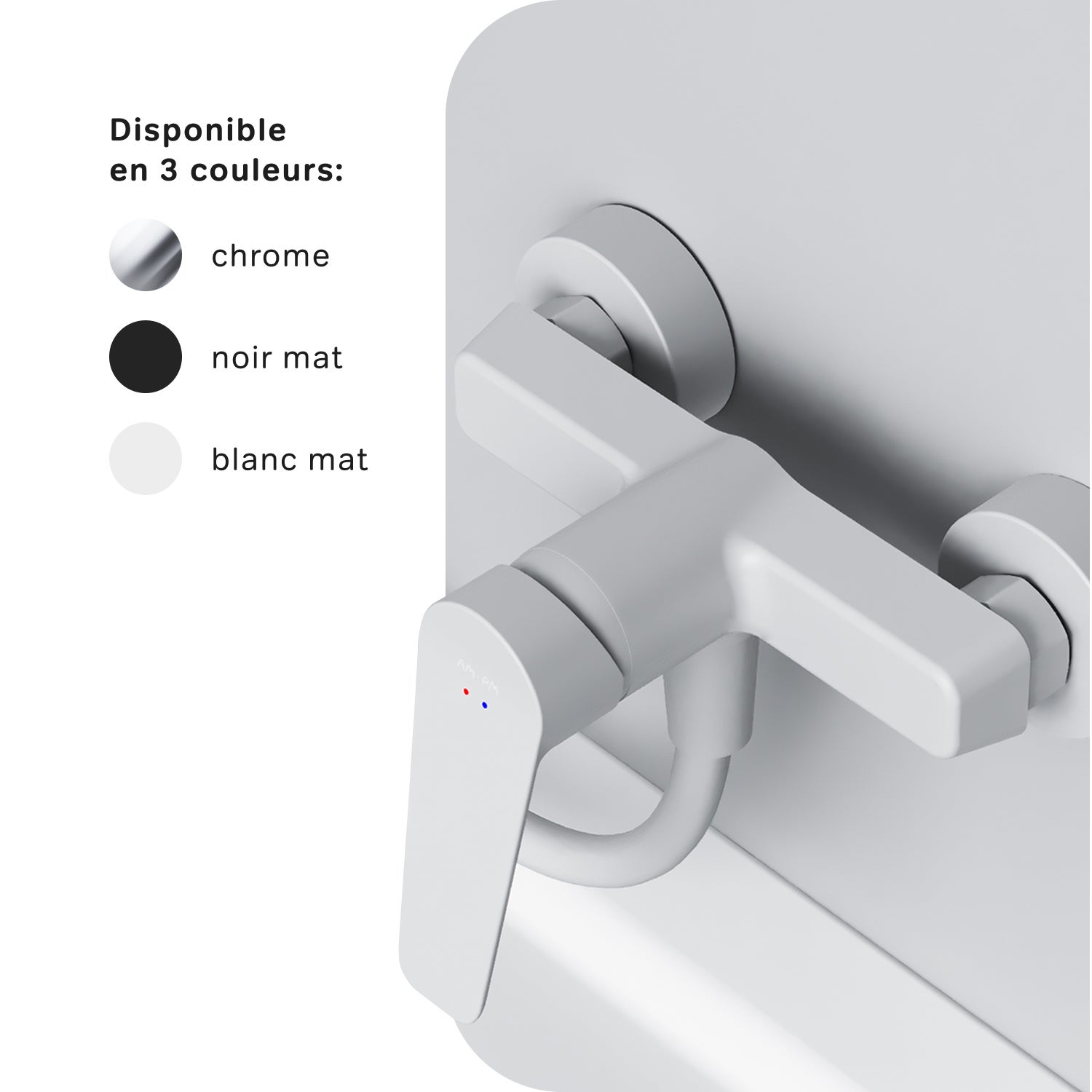 Mitigeur mécanique de douche Robinet de douche Blanc, Hit FTA20033 AM.PM - 6