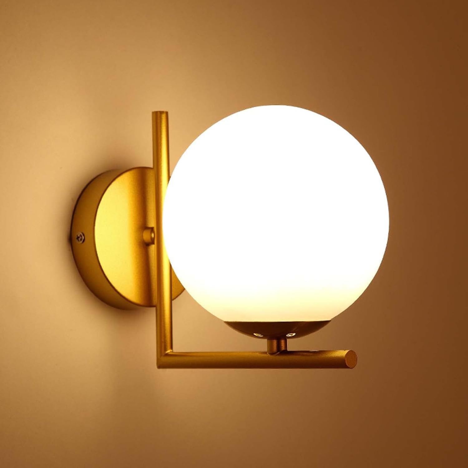 Nowoczesna złota lampa ścienna wewnętrzna lampa ścienna ze szklanym kloszem lampa ścienna LED lampka nocna lampa do przedpokoju klasa energetyczna F