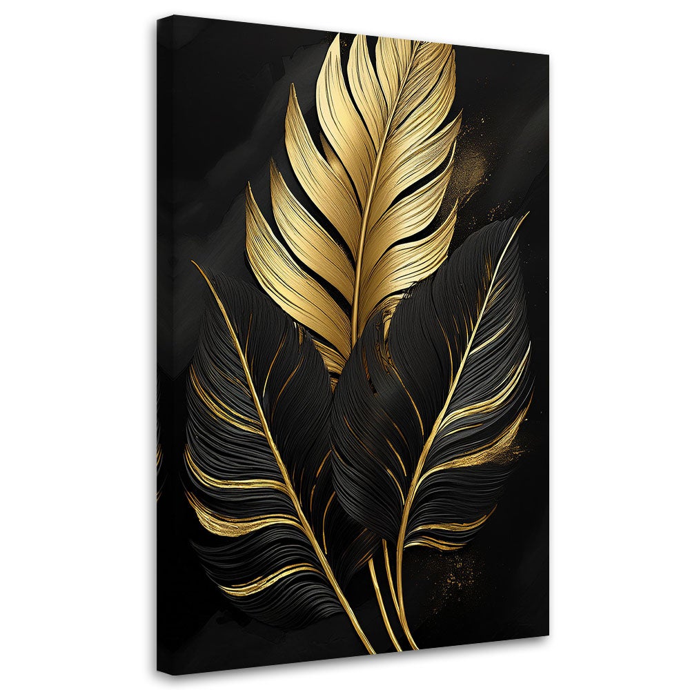 Obraz na płótnie, Złote Liście Palmy Glamour 60x90