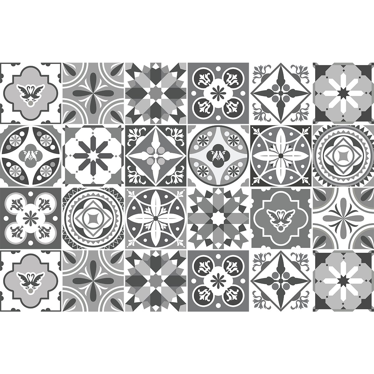 24 adesivi piastrelle di cemento azulejos belisario - Sticker adesivo - adesivi murali - 24stickers10x10cm - 4