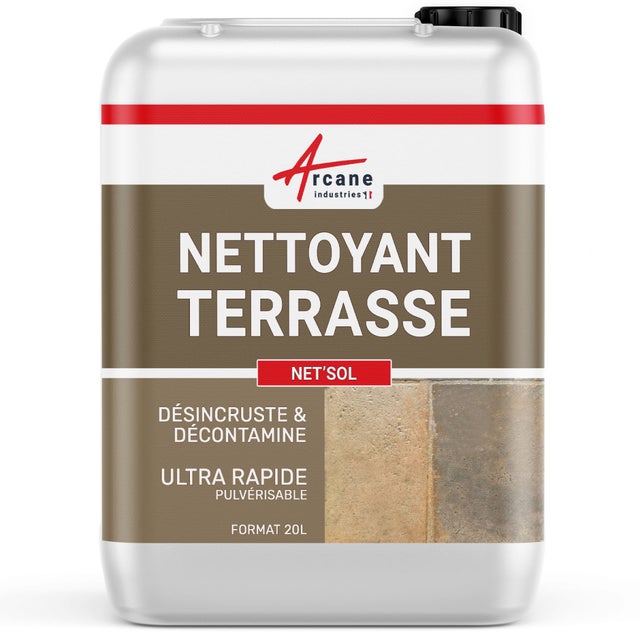 Nettoyant terrasse professionnel rapide pavé autobloquant pierre béton - 20 L - ARCANE INDUSTRIES