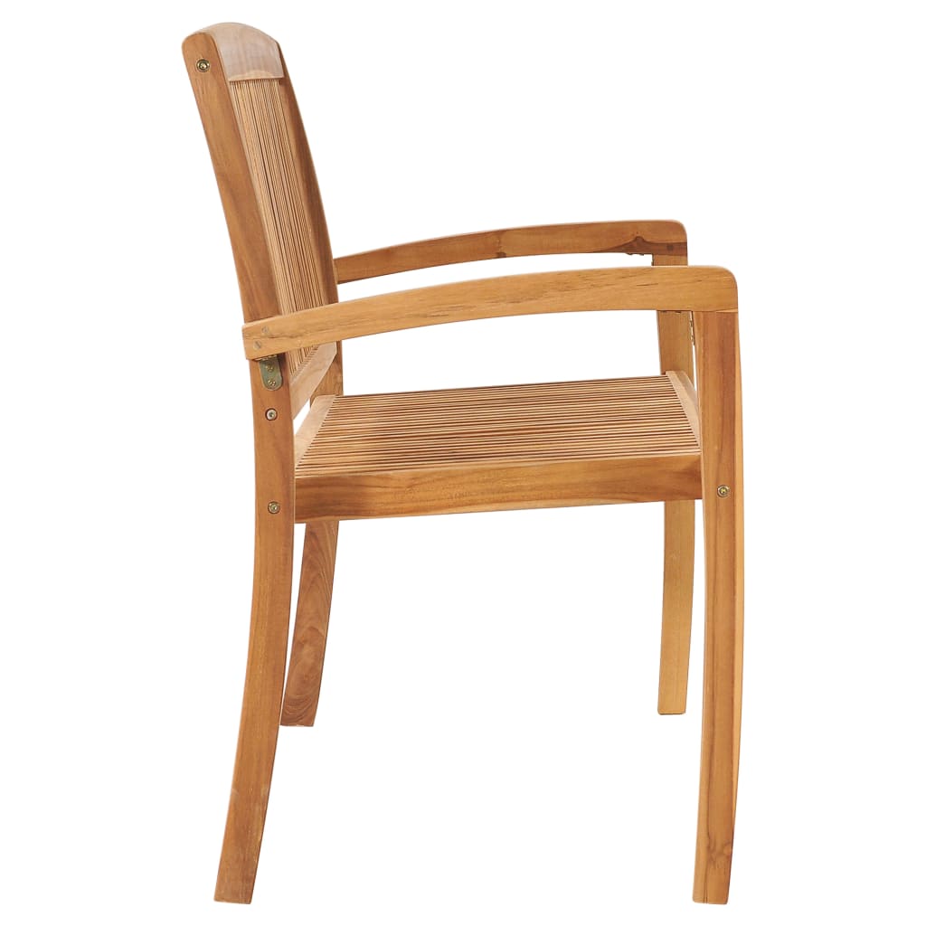 Banc de jardin empilable et coussin 128,5cm Bois de teck massif 21 - 4