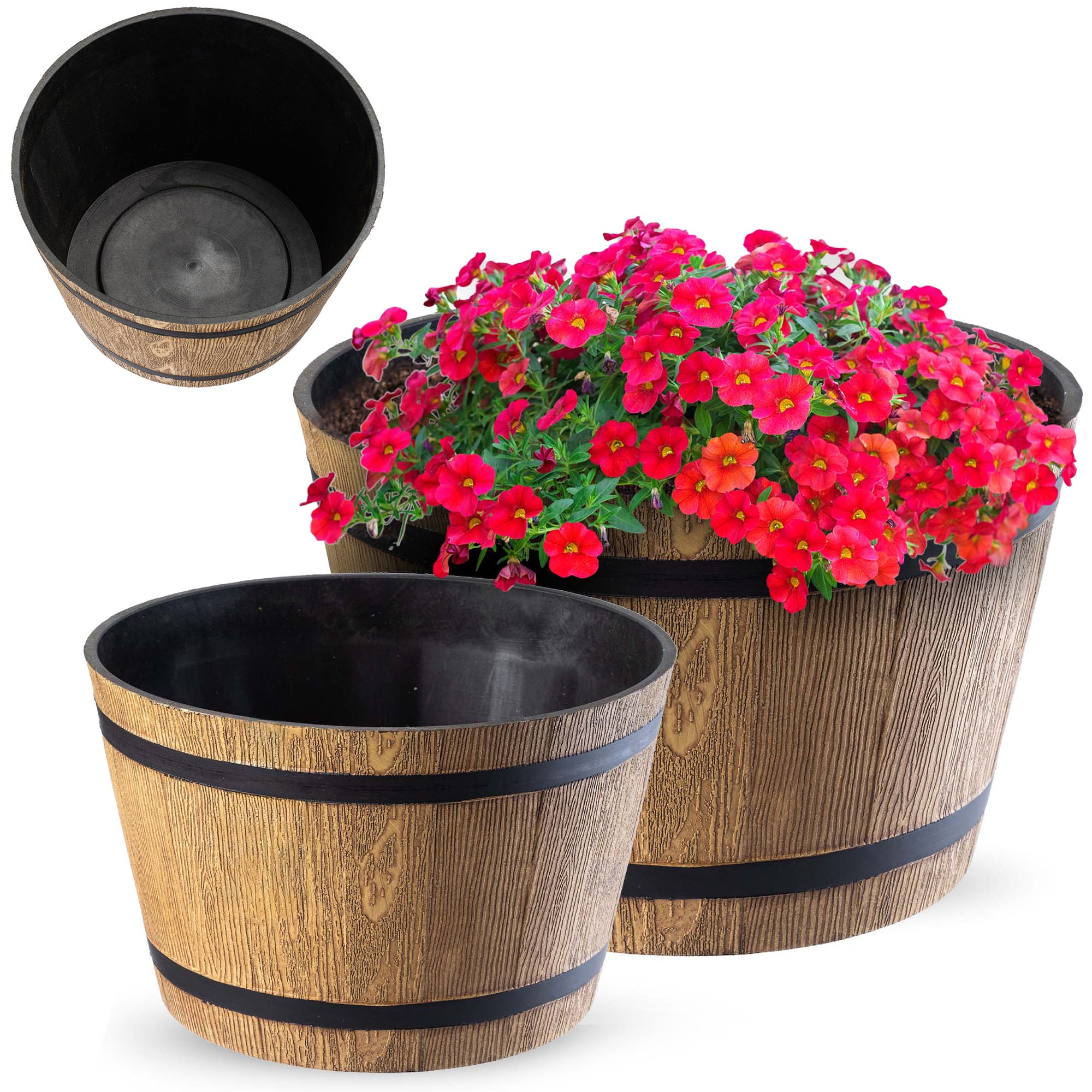 KADAX Pot De Fleurs Rond En Plastique Avec Insert Intérieur, Pot