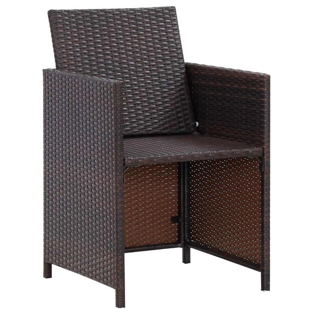 Maison Exclusive - Set Sedie da Giardino e Poggiapiedi 4 pz in Polyrattan Marrone - 6