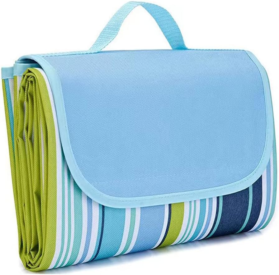 Grande Couverture De Plage Metier – Rayures Rouges Et Bleues – Coton – Neuve