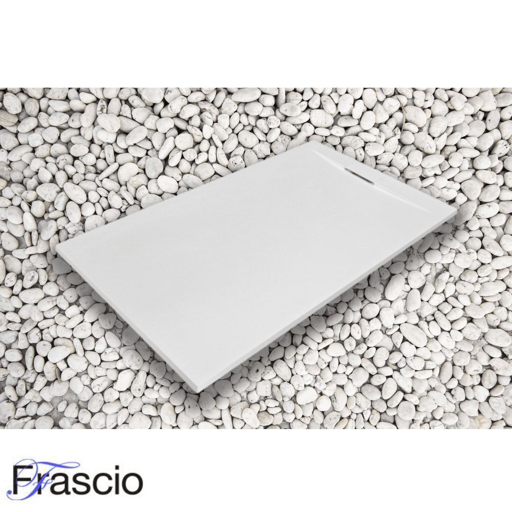 Piatto Doccia 80X160 cm Bianco Vulcano Line PLUS In Resina e Polvere Di Marmo Con Griglia Laterale IN MARMORESINA - FRASCIO - 2